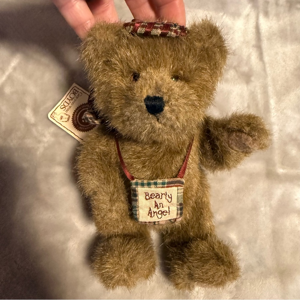 Boyds Bears Rascal 1988-2001 8" Plush Angel "Bearly An Angel" Plaid
